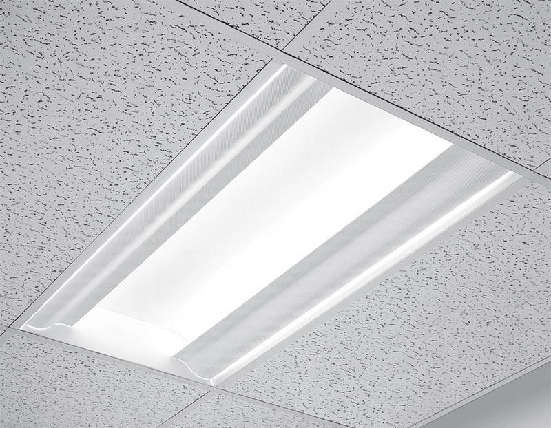 Alter Waves, Recessed Direct/Indirect Fluorescent, 5 1/2’’ Deep Microperforated Mesh Dual Lateral Lamp Shield